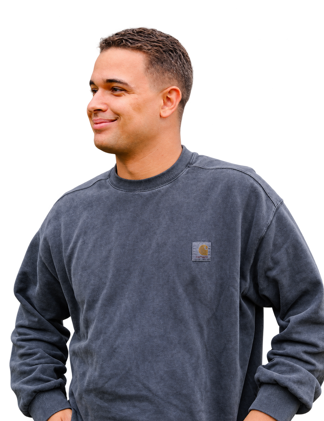 Job van Pelt smiling and looking to the side, wearing a dark grey sweatshirt